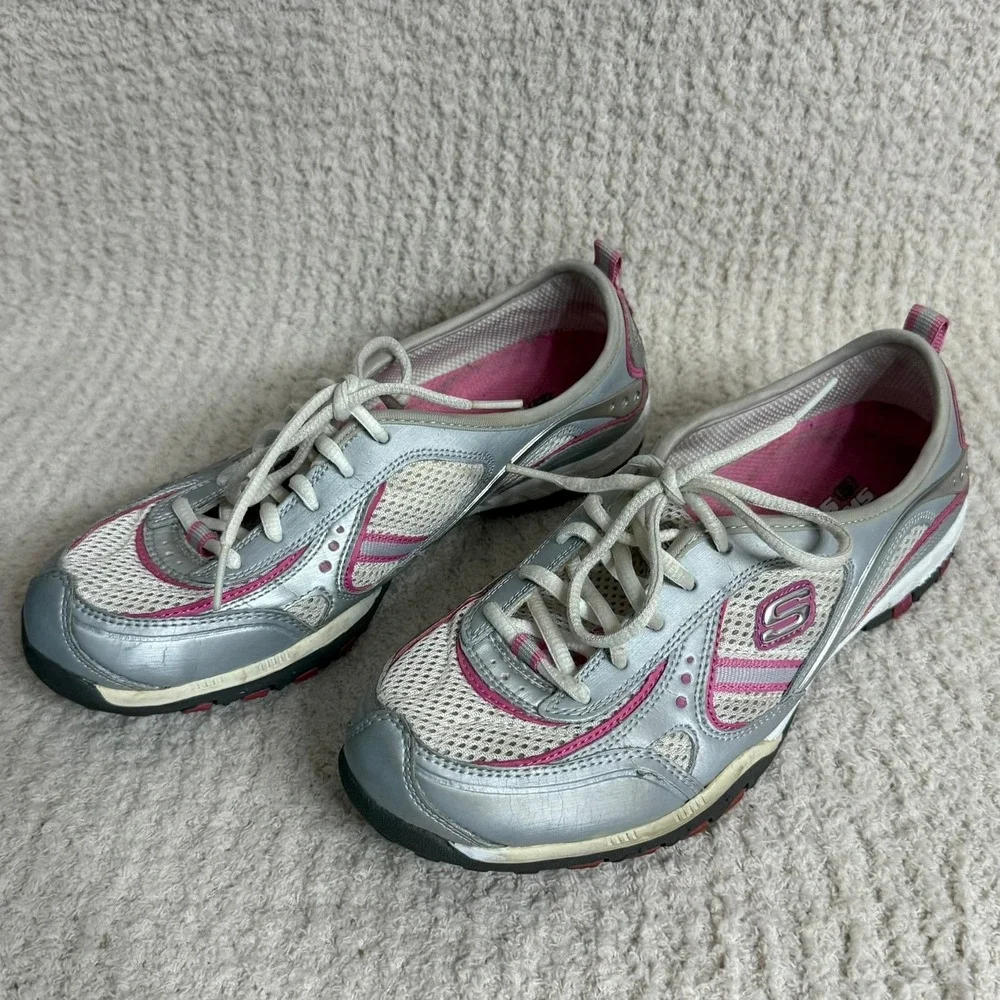 Skechers Size‎ 7 Sport Muse 11442 Silver/Pink/Wht Sneakers Athletic Shoes